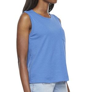 a.n.a. Women’s Blue Round Neck Sleeveless Tank Top